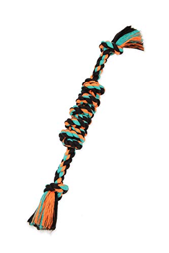 Mammoth Pet Products Flossy Chews Color Monkey Fist Bar, Small, 15-Inch - Colors Vary, MultiColored (20094F)